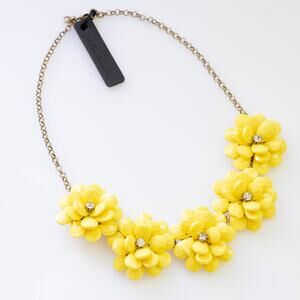 J.Crew Yellow Flower Statement Necklace